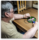 Carolyn Payne soldering stained glass